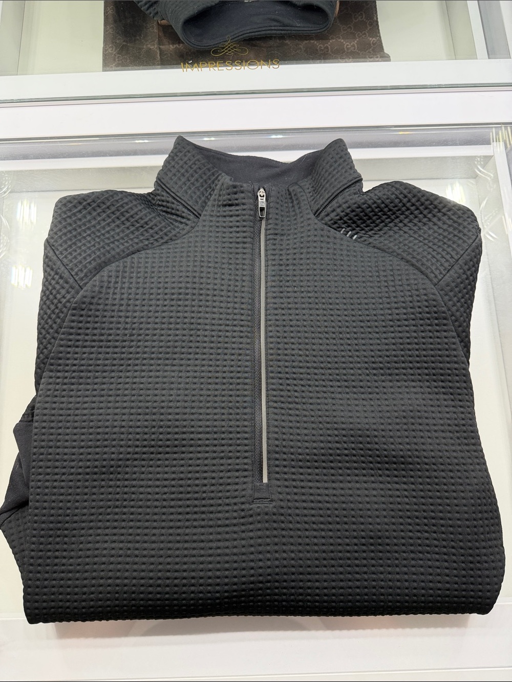 Lululemon Men's Charcoal/Black Waffle Half-Zip Sweater NWOT